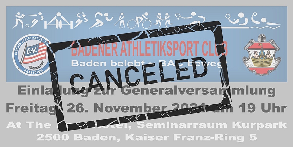 Generalversammlung 2021 des Badener Athletiksport Club verschoben