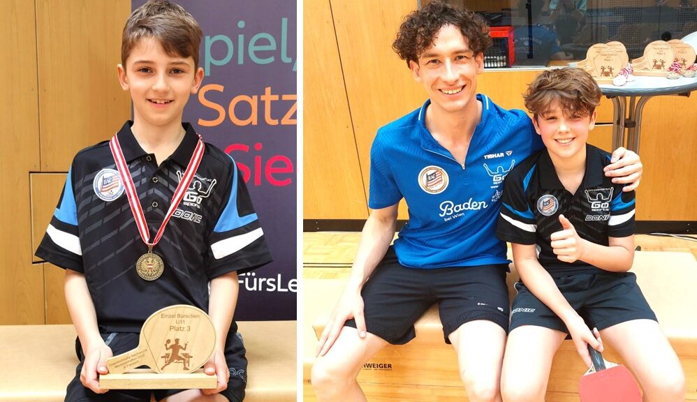 Österreichische Meisterschaften Tischtennis 2025 - U11 und U13 - Badener AC Tischtennis - Florens Hartmann, Eric Glod, Laurin Hartmann