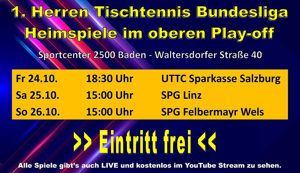 Einladung Bundesliga Heimspiel 2025-10 - Badener AC Tischtennis