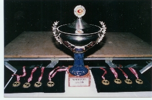 Badener AC Tischtennis holt sich 1991 den Intercup Pokal